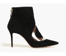 PVC-paneled suede ankle boots - Black