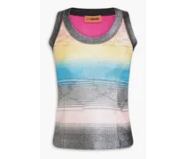 Metallic space-dyed knitted tank - Blue