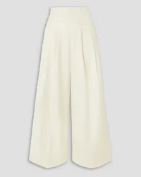 Sea Aerin pleated wide-leg twill pants - White White