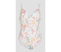 Garby printed swimsuit - White