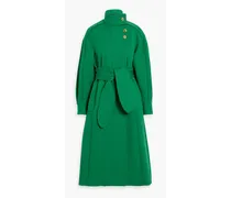 Belted twill coat - Green