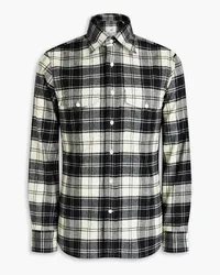 Dunhill Checked wool-blend flannel shirt - Black Black