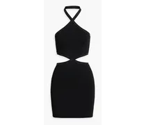 Cutout stretch-jersey halterneck mini dress - Black