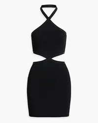 Alexander Wang Cutout stretch-jersey halterneck mini dress - Black Black