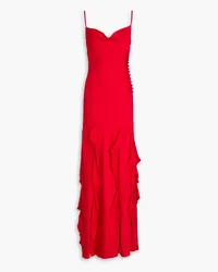 NICHOLAS Kamila ruffled silk-blend satin gown - Red Red