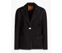Wool-blend blazer - Black