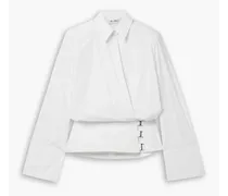 Delia cotton-poplin wrap blouse - White