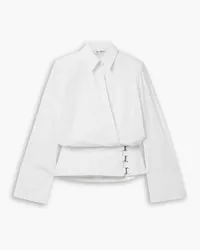 ATTICO Delia cotton-poplin wrap blouse - White White