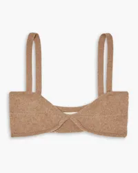 KHAITE Eda cashmere soft-cup bra top - Brown Brown