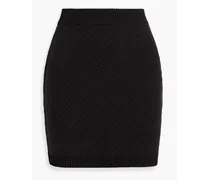 Jacquard-knit cotton mini skirt - Black