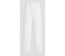 Hemp straight-leg pants - White