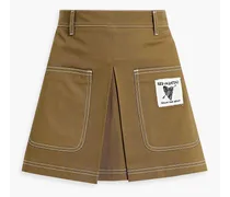 Skirt-effect cotton-blend twill shorts - Green