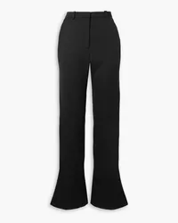 Wales Bonner Coltrane wool and cotton-blend drill flared pants - Black Black