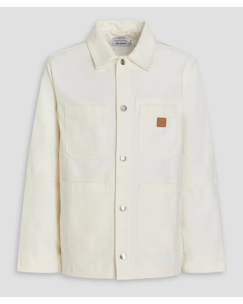 Kitsuné Appliquéd cotton-blend field jacket - White White