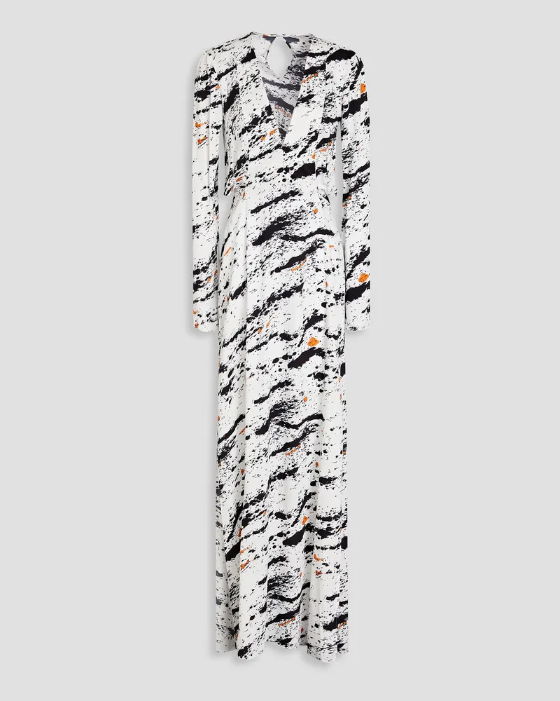 Lido cutout printed woven maxi dress - White