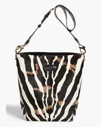 TOD'S Zebra-print calf hair bucket bag - Black Black