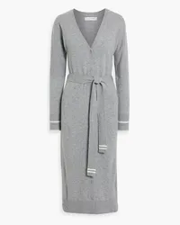 Chinti & Parker Belted merino wool and cashmere-blend midi dress - Gray Gray