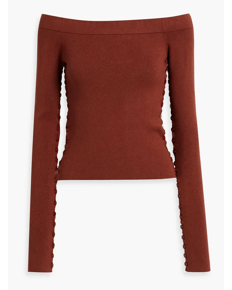 Altuzarra Off-the-shoulder stretch-knit top - Red Red