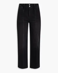 Paige Brooklyn cropped high-rise wide-leg jeans - Black Black