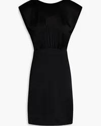 ba&sh Norma gathered satin-crepe mini dress - Black Black