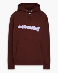 Jacquemus Spirale embroidered French cotton-terry hoodie - Brown Brown