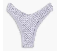 Fullweave woven stretch-satin bikini briefs - Purple