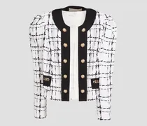 Embellished cotton-blend tweed jacket - White