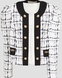 Elie Saab Embellished cotton-blend tweed jacket - White White