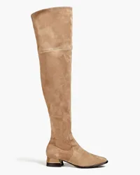 Tory Burch Stretch-suede thigh boots - Gray Gray