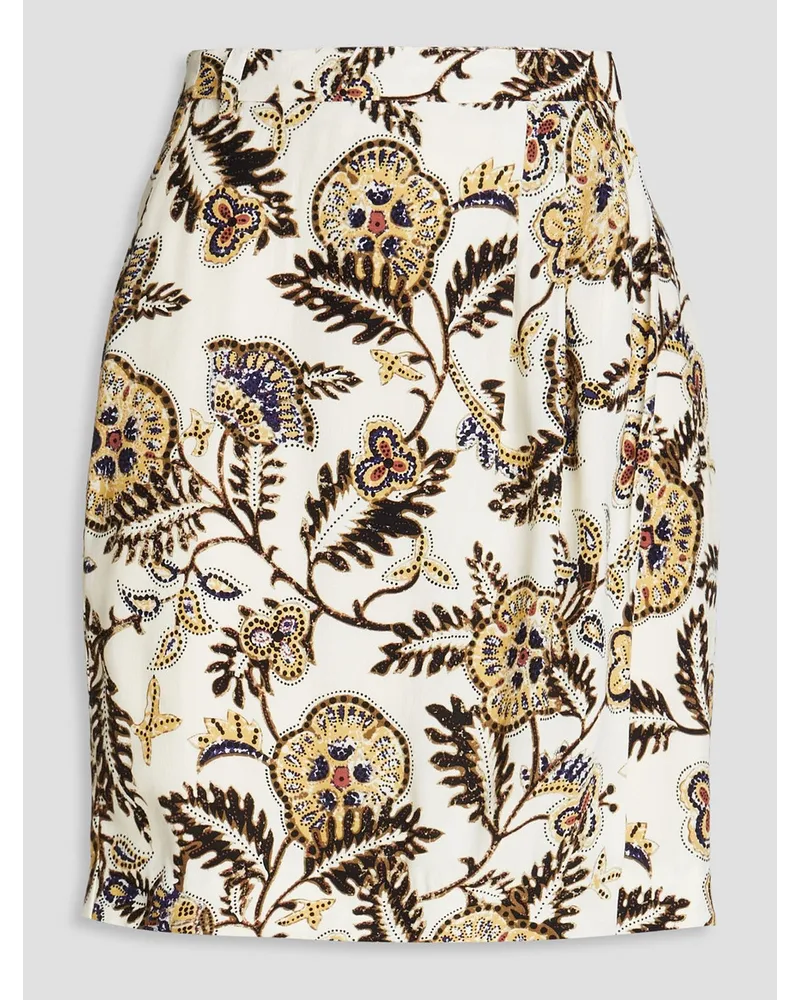 ba&sh Venise floral-print crepe mini wrap skirt - White White