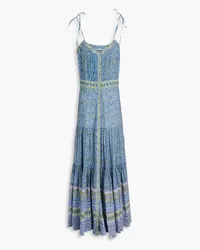 Veronica Beard Winsandra pintucked paisley-print jacquard maxi dress - Blue Blue