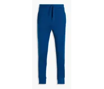 Slim-fit cashmere-blend track pants - Blue