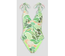 The Olympia reversible printed swimsuit - White