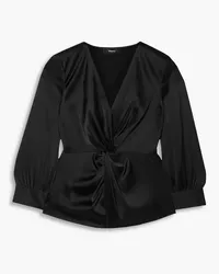 Theory Twist-front satin blouse - Black Black