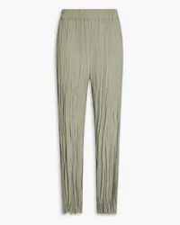 BITE Studios Maisie plissé-crepe straight-leg pants - Green Green