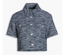 Colly cropped metallic tweed shirt - Blue