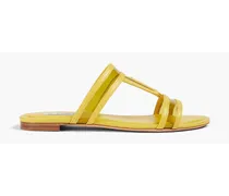 Double T leather and PVC sandals - Yellow