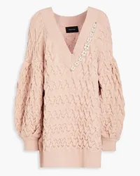 Simone Rocha Embellished cable-knit sweater - Pink Pink