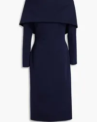 Oscar de la Renta Off-the-shoulder wool-blend ponte dress - Blue Blue