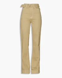 Zimmermann Belted high-rise straight-leg jeans - Green Green