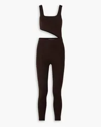 Zeynep Arcay Cutout stretch-knit jumpsuit - Brown Brown