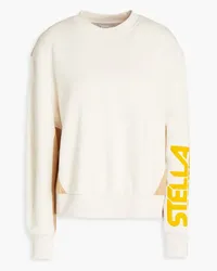 Stella McCartney Shell-paneled flocked cotton-fleece sweatshirt - White White