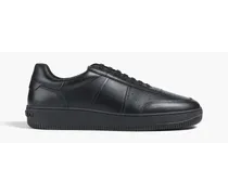Perforated leather sneakers - Black