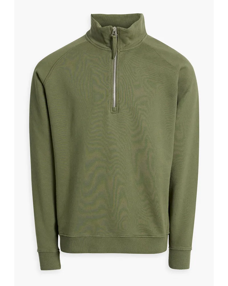 Hamilton and Hare Cotton-fleece half-zip sweatshirt - Green Green