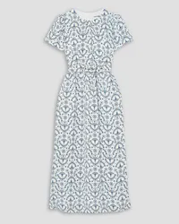 Cefinn Nina belted printed jaquard midi dress - White White