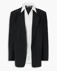 Alexander Wang Oversized layered woven and cotton blazer - Black Black