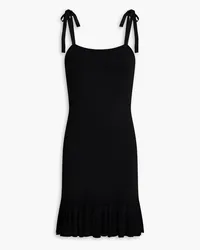 Sandro Ruffled stretch-knit mini dress - Black Black