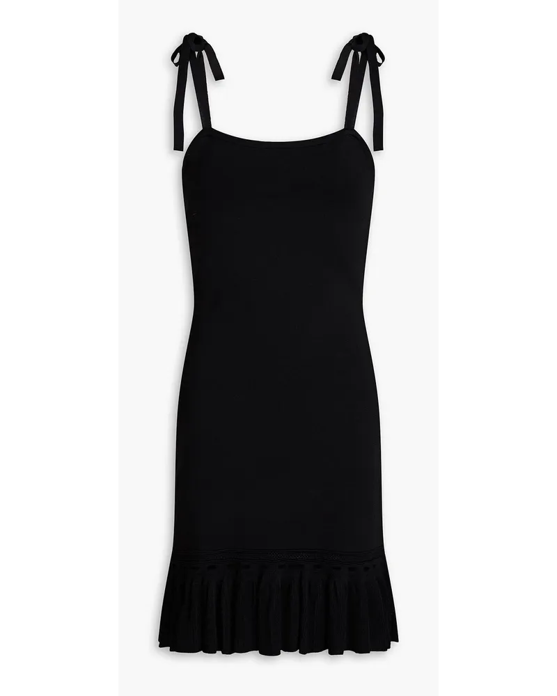 Sandro Ruffled stretch-knit mini dress - Black Black