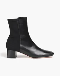 Gianvito Rossi Logan stretch-jersey and leather ankle boots - Black Black