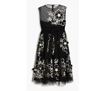 Embellished point d'espirit mini dress - Black